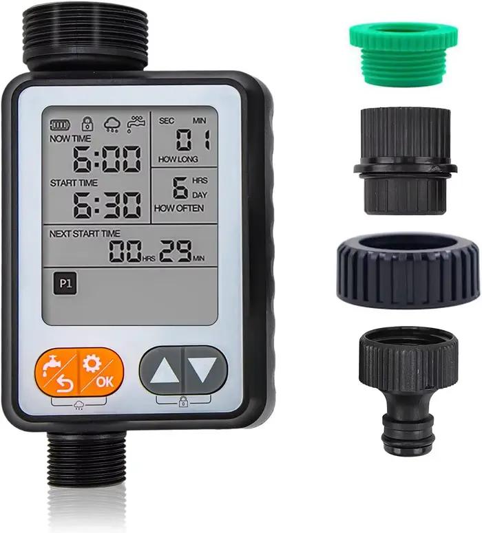 Minuterie numérique pour tuyau d'eau, 10 programmes, avec grand écran LCD 3,3 pouces, étanche IP67 e