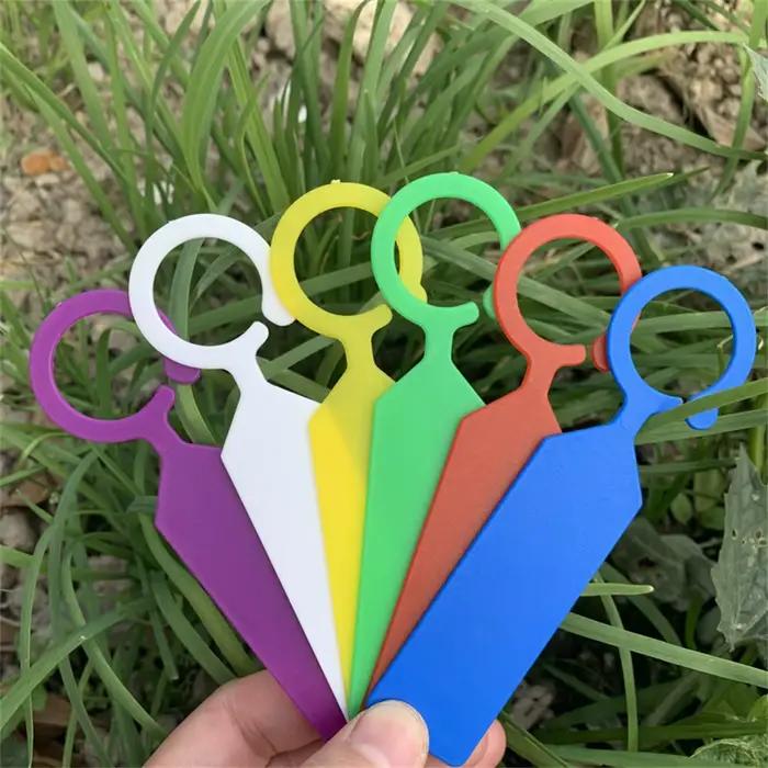 Étiquettes de plantes en plastique 10 couleurs étiquettes de plantation de jardin anneau crochet mar