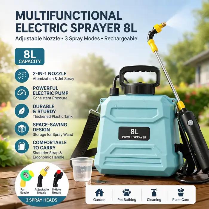 Pulvérisateur électrique de pesticides portable sac à dos haute pression pour jardinage irrigation et prévention des maladies