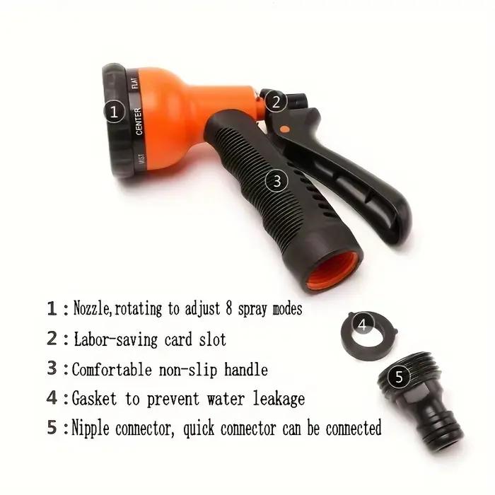 Pistolet d'arrosage de jardin 8 modes