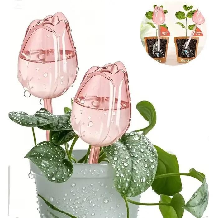 Globe d'arrosage automatique Tulip en plastique pour plantes et cactus avec système de libération lente décoratif en blanc bleu jaune ou violet