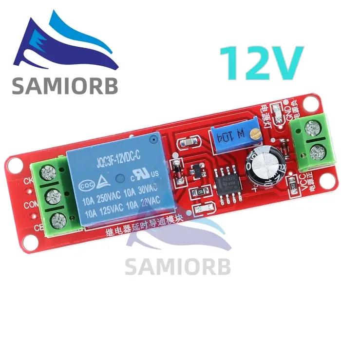 SAMIROB NE555 minuterie interrupteur Module de contrôleur réglable DC 12V minuterie retard relais bouclier 0 à 10 secondes 0 ~ 10S oscillateur de voiture