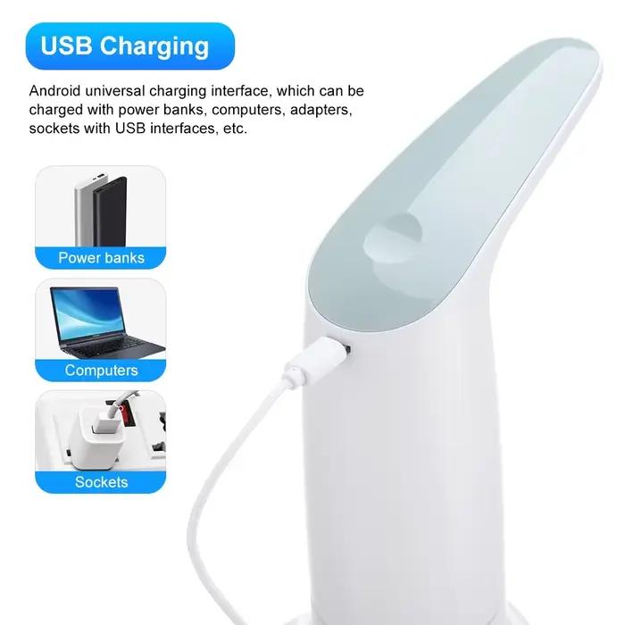 Distributeur d'eau automatique portable, pompe à eau électrique, commande tactile, veilleuse LED, recharge USB, pour bureau, maison et extérieur