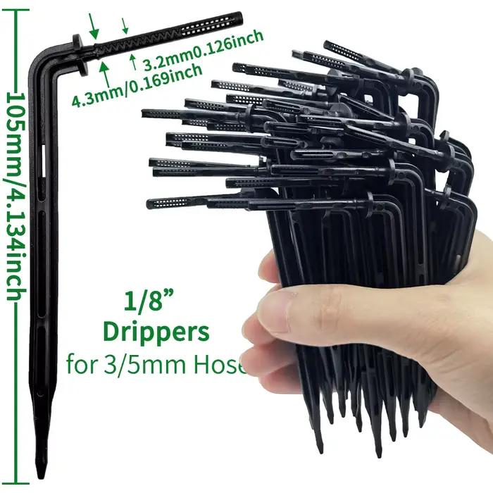 Kit d'irrigation goutte à goutte pour serre système d'arrosage automatique pour jardin 4 voies tuyaux 4/7mm et 3/5mm goutteurs de tuyau pour pots plantes bonsaïs végétaux