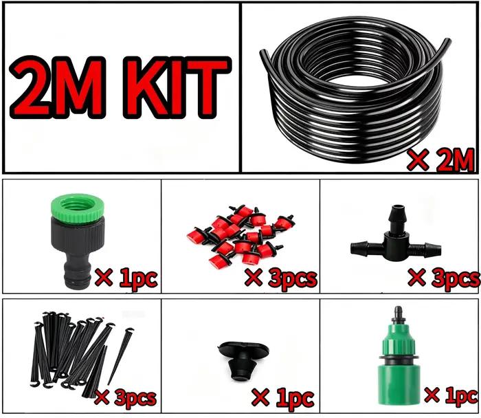 Système d'irrigation goutte-à-goutte DIY portable 2-200M, arrosage automatique avec goutteurs réglab