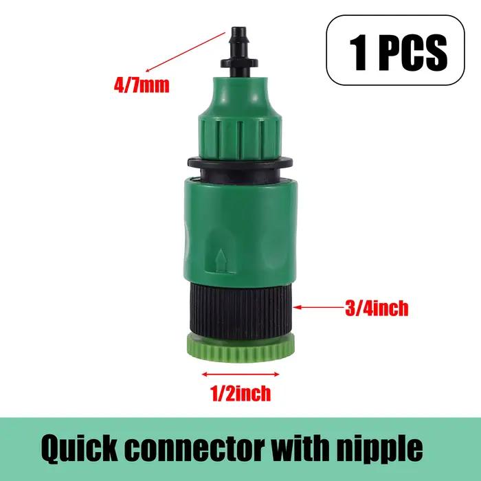Valve filetée 3/4 "avec raccord de mamelon de 16mm, Valve d'arrêt de tuyau d'arrosage, adaptateur de