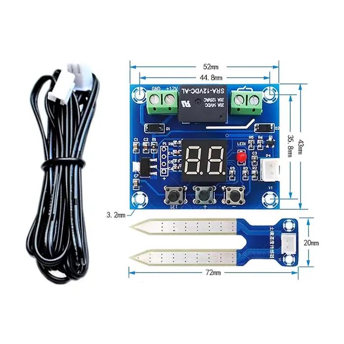 Module Capacitif de Capteur d'Humidité du Sol Module de Contrôle de Relais Affichage Numérique d'Humidité du Sol Arrosage Automatique Compatible avec Arduino Occasions Spéciales