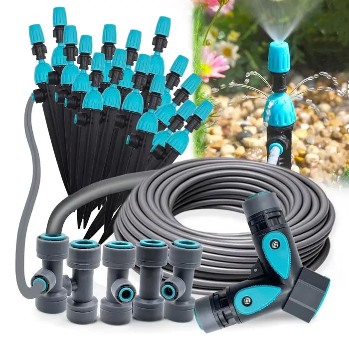 Tuyau PE 12 mm 3/8'' pour système d'irrigation de jardin 360° ° Arroseur micro-pulvérisateur 2-en-1 réglable à