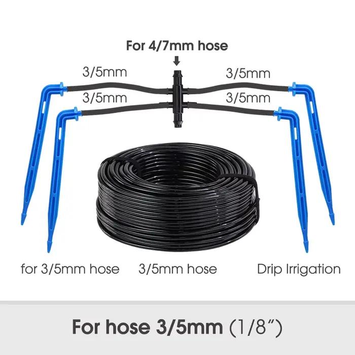 Système d'arrosage automatique pour jardin 20m, d'argile goutte à goutte 4 voies 3/5mm 2 voies flèch