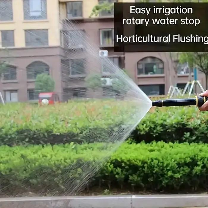 Pistolet d'arrosage en plastique noir à buses interchangeables pour arrosage et lavage de voiture multifonctionnel pour jardin et maison