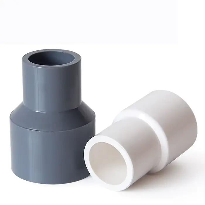 Connecteur PVC réducteur droit pour tuyau d'eau 20/25/32/40/50/63/75/90/110/125/160/200mm en blanc/bleu/gris pour plomberie et arrosage domestique