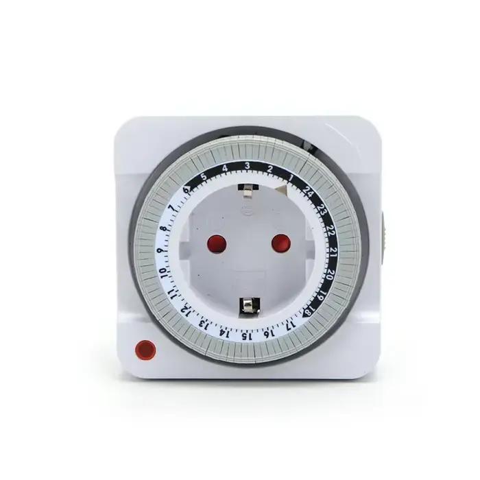 Prise de minuterie mécanique brun pour économie d'énergie programmable 24 heures automatique interruption cycle occasions spéciales
