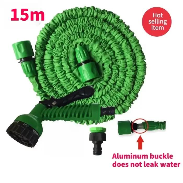 Tuyau d'eau extensible en TPE flexible et robuste avec système rembobinable et montage au mur pour jardinage et nettoyage voiture