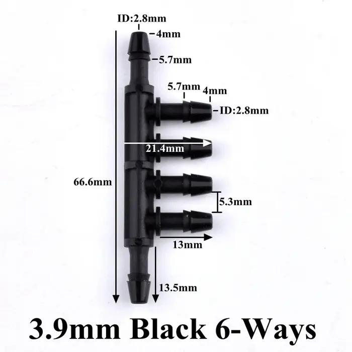 Connecteur de Tuyau à 6 Voies en Plastique PP pour Jardinage et Aquariologie Multivoies Facile à Installer Occasions Spéciales