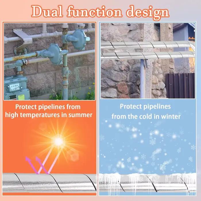 Bande Isolante Autocollante En Mousse Et Feuille D'Aluminium Pour Protection Hivernale Des Conduites D'Eau Chaude Et Froide Installation Facile Sécurité Durabilité