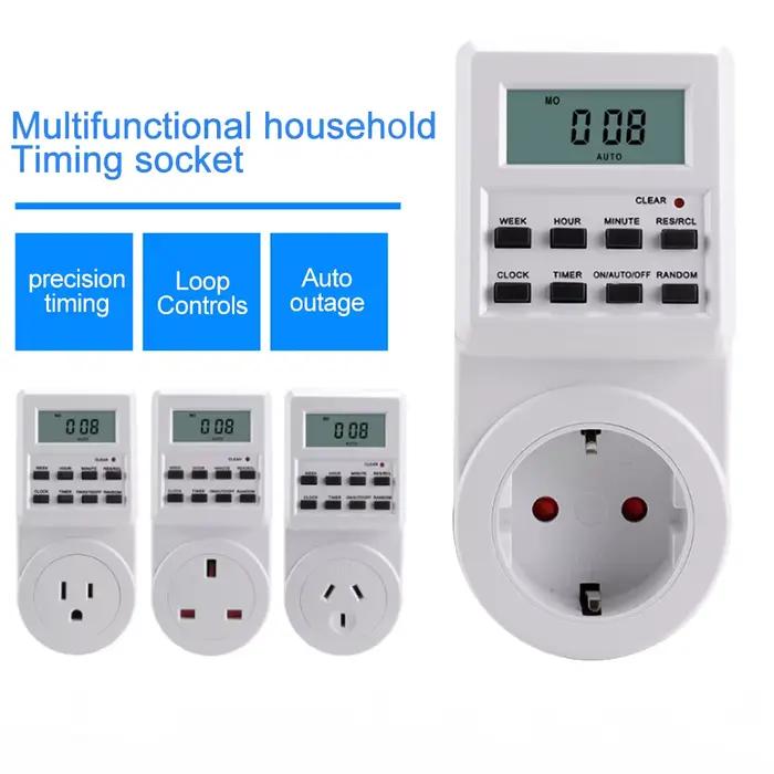 Minuterie numérique électronique, 12/24 heures, prise de synchronisation Programmable, prise EU UK US AU, appareil de cuisine, contrôle du temps
