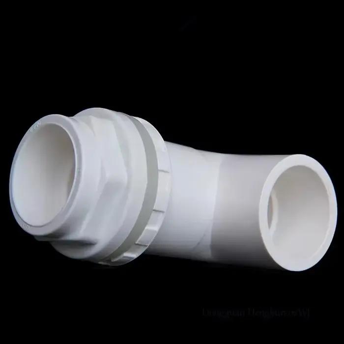Adaptateur coudé en PVC 90° pour tuyau de débordement d'aquarium anti-fuite avec rotation 360° pour systèmes de filtration et circulation