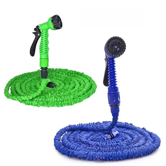Tuyau d'arrosage flexible et extensible en plastique POM avec pistolet de pulvérisation multifonction pour arrosage jardin lavage voiture et nettoyage vitres extérieur