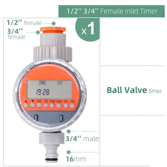 Minuterie d'arrosage avec affichage LCD pour programmation automatique, arrosage précis et contrôle de l'eau pour jardin, disponible en plusieurs couleurs