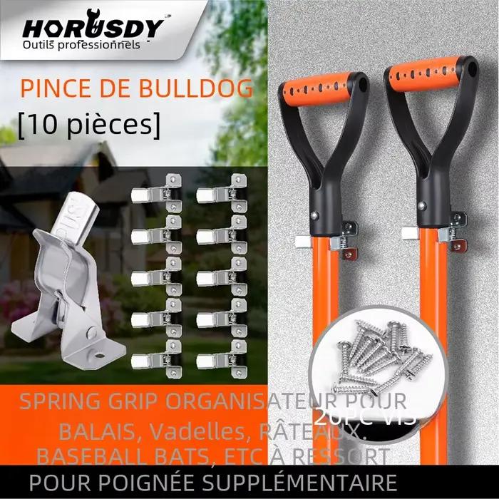 Organisateur d'outils de jardin en fer mural pour garages et abris de jardin 10 supports muraux pour pelles rangement efficace et durable