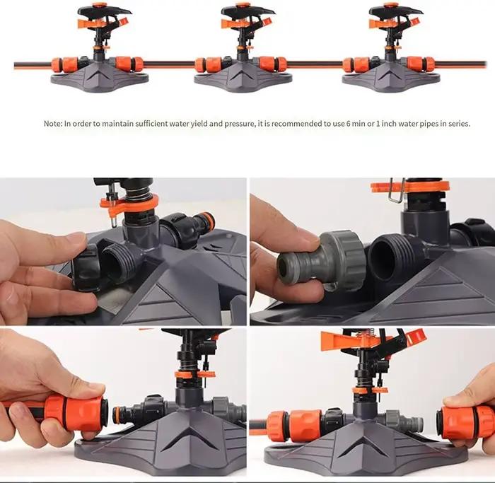 Arroseurs automatiques de jardin pour pelouse 360° ° Système d'irrigation rotatif avec buse