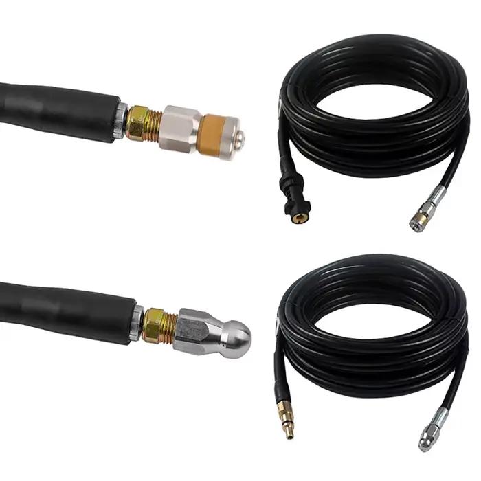Tuyau de nettoyage haute pression pour égouts compatible Karcher adaptateur universel LAVOR pour nettoyeur haute pression kit de déboucheur de canalisations PVC renforcé nylon occasions spéciales carwash plomberie