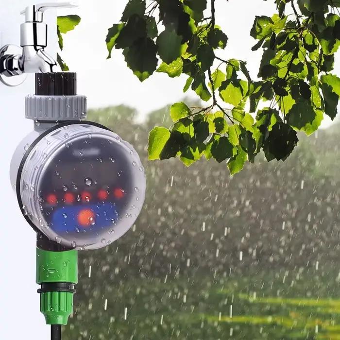 Minuterie d'Arrosage Électronique Aqualin Avec Affichage LCD Rouge Pour Jardiniers Occasions Spéciales Gestion Optimisée De L'Eau
