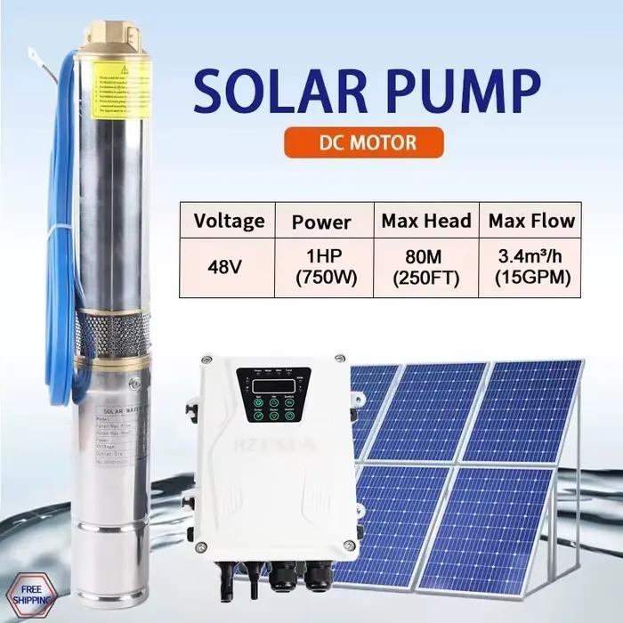 Petite pompe de forage solaire 24V 48 V 72V DC pour l'irrigation agricole Kit de pompe solaire Subme