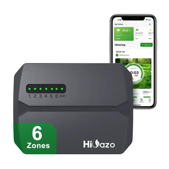 HiOazo – contrôleur d'irrigation WiFi 6/8 Zones, avec patins météorologiques intelligents, calcul de