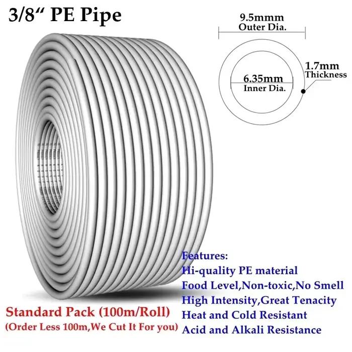 Tuyau PE de 100 m, 1/4 " 3/8 "