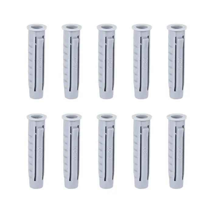 Uxcell 100 pièces 6mmX30mm tuyau d'expansion en plastique colonne béton ancre prise murale gris pour maison jardin bricolage Application