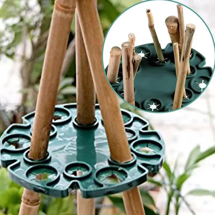 Plateaux de Protection pour plantes de jardin, 5 pièces, Support pour canne en bambou, Support pour