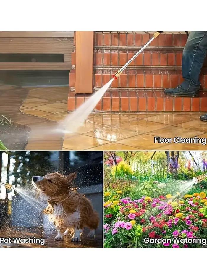 Nettoyeur électrique haute pression pour tuyau d'arrosage avec deux buses interchangeables pour nettoyer voiture animaux domestiques et jardin occasions spéciales