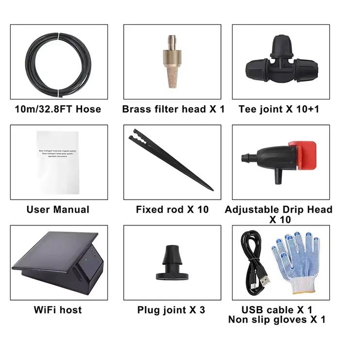 Nouveau Kit d'équipement d'irrigation d'arrosage automatique solaire WIFI App Mobile contrôle tempor