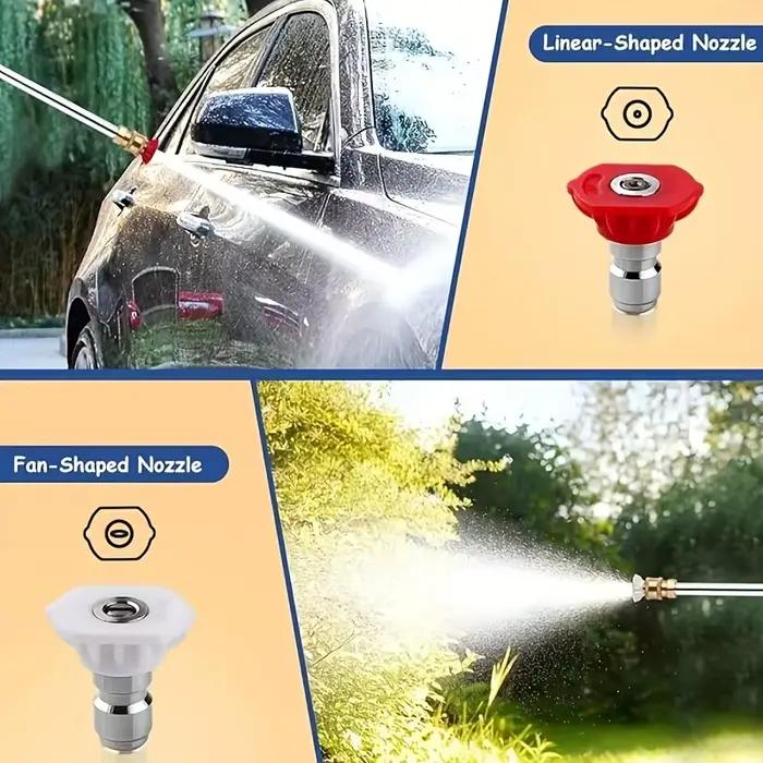 Nettoyeur électrique haute pression pour tuyau d'arrosage avec deux buses interchangeables pour nettoyer voiture animaux domestiques et jardin occasions spéciales