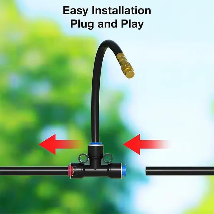 Système d'irrigation automatique pour jardin - Kit d'arrosage 30/60 m avec buses réglables pour extérieur