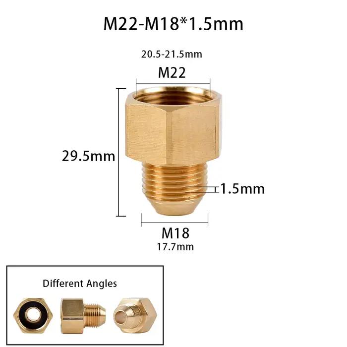 Connecteur de filetage en laiton 3/8 "1/2" M14 M18 M22, adaptateur mâle femelle pour pistolet de lav