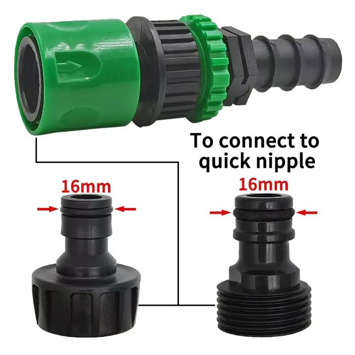 WUJIE 3/4 ''connecteur rapide mamelon EURO Barb adaptateur fileté pour 16mm 20mm PE tuyau jardin sys