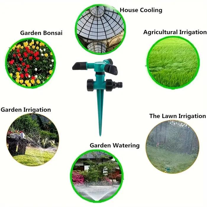 Système d'irrigation professionnel 360 degrés arroseur de jardin avec pulvérisation réglable économie d'eau base en plastique robuste pour pelouses et plantes