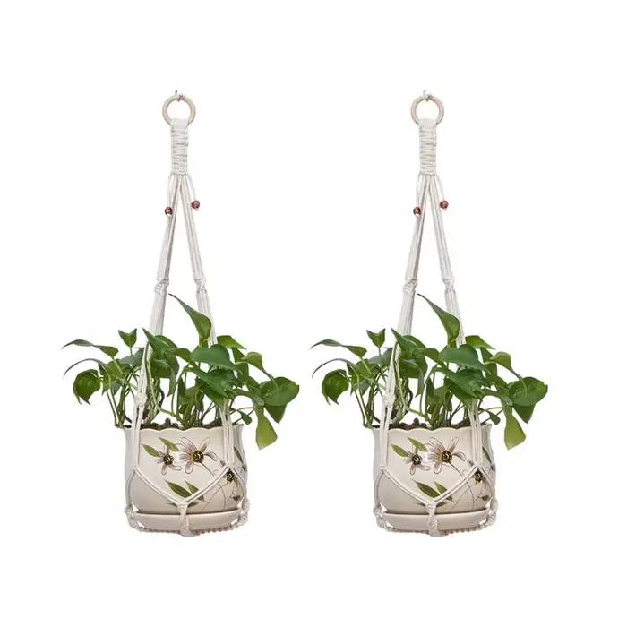 Panier suspendu pour plantes en macramé fait à la main, support pour Pots de jardin, balcon, décorat