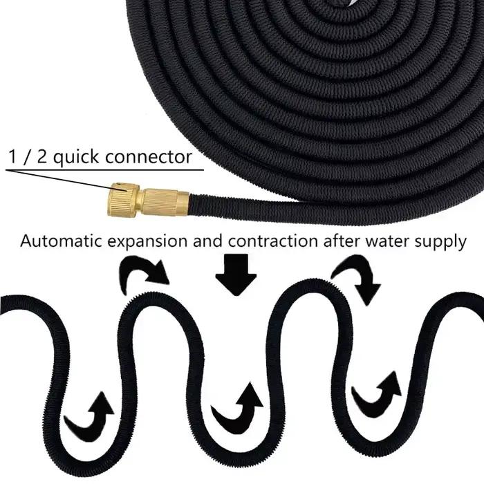 Tuyau d'arrosage extensible haute pression avec pistolet de pulvérisation pour jardin auto-retractable résistant aux UV et à la corrosion pour lavage de voiture et irrigation d'extérieur