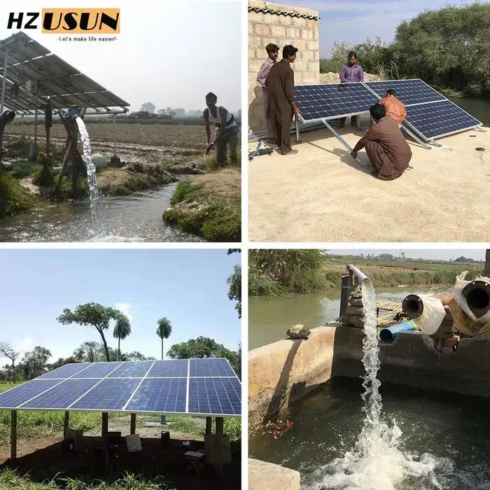 Pompe de forage submersible alimentée par panneau solaire 10HP haute pression pour irrigation agricole durable et économique pour puits profonds jusqu'à 150mètres