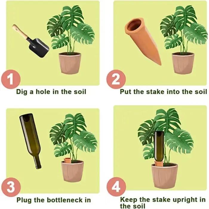 2 paquets de piquets d'arrosage automatique pour plantes