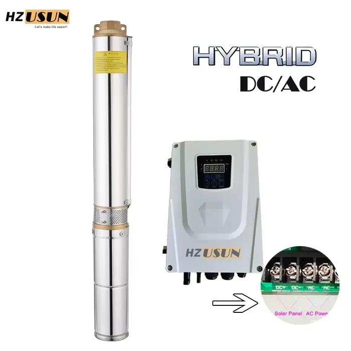 Pompe à eau de forage électrique à énergie solaire 2HP pour l'irrigation haute pression 100M tête AC