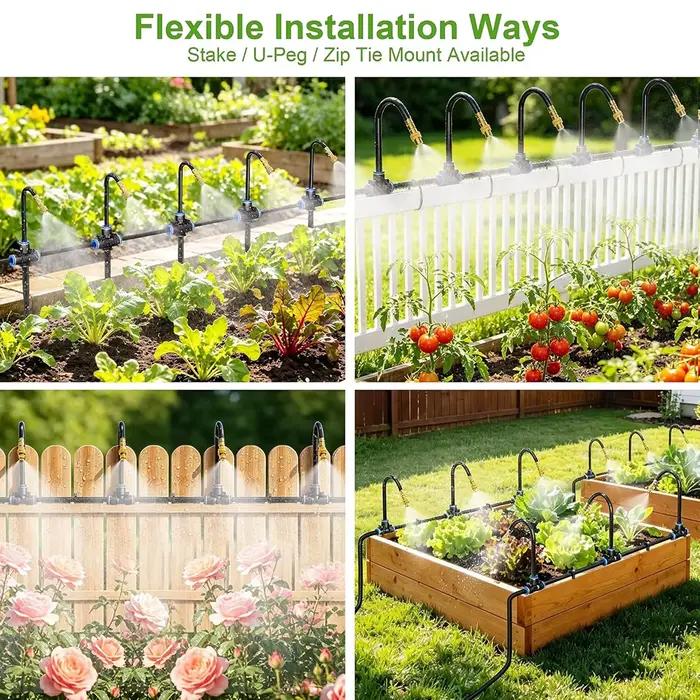 Système d'irrigation de jardin 360 ° Kit d'arrosage par brumisation réglable