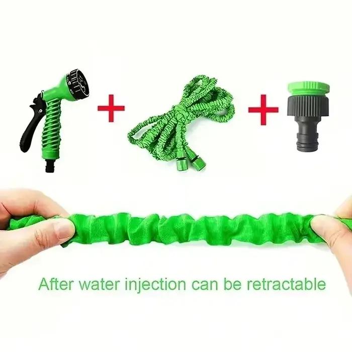 Tuyau d'eau extensible en TPE flexible et robuste avec système rembobinable et montage au mur pour jardinage et nettoyage voiture