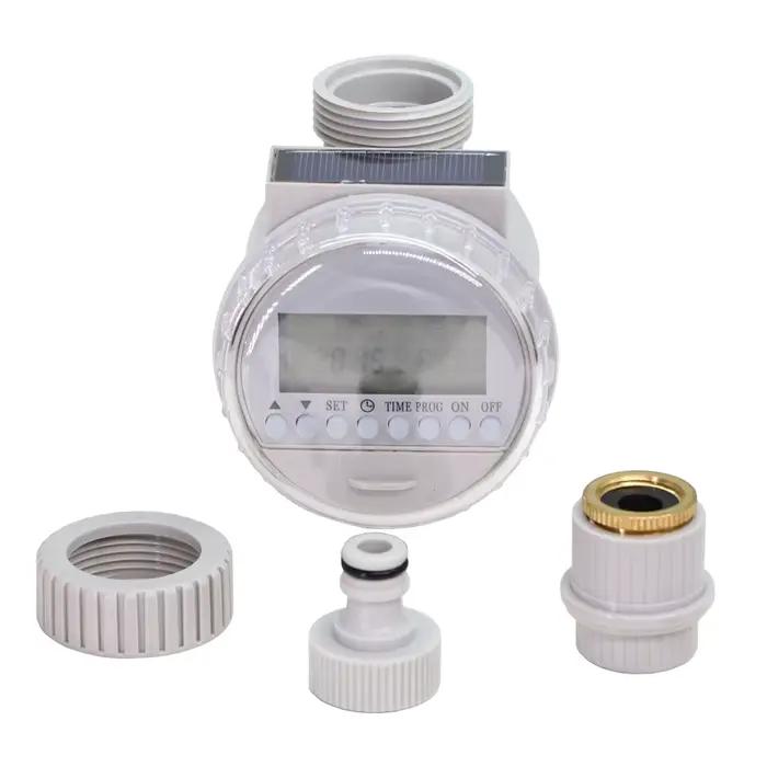Minuterie d'eau à énergie solaire grise, contrôleur d'électrovanne d'irrigation, étanche, économie d