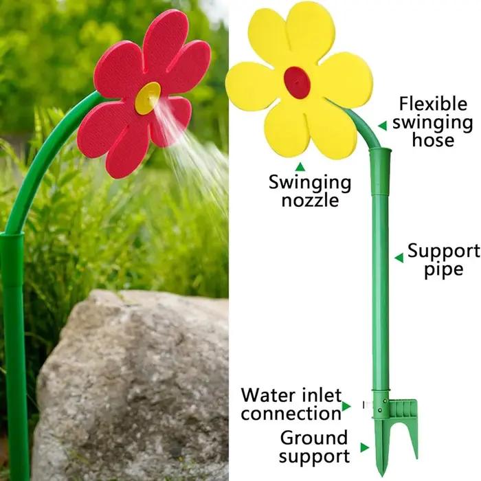 Arroseurs d'eau amusants en forme de tournesol dansant à 360° ° Jouet d'arrosage rotatif et oscillant pour la