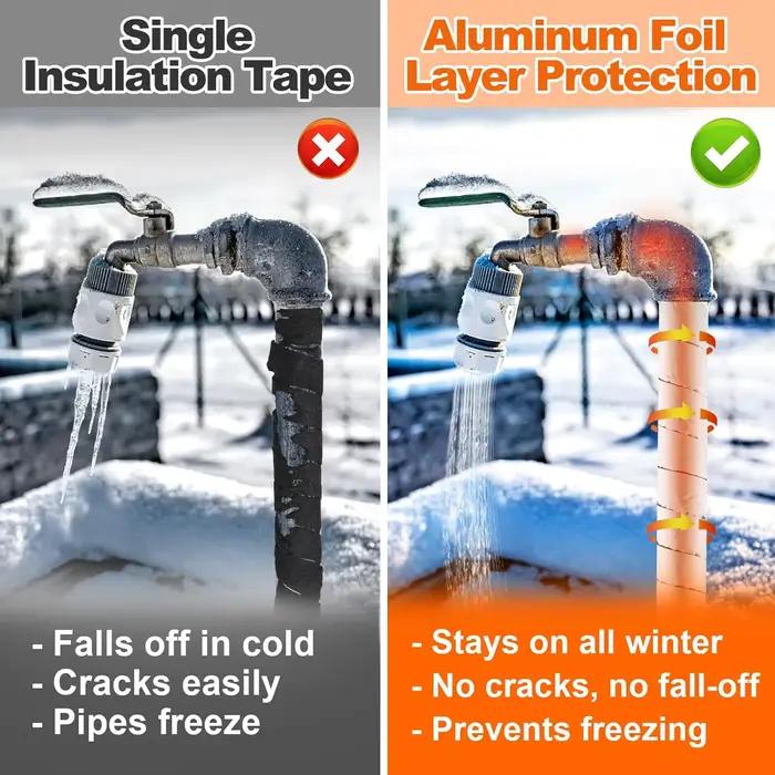 Bande Isolante Autocollante En Mousse Et Feuille D'Aluminium Pour Protection Hivernale Des Conduites D'Eau Chaude Et Froide Installation Facile Sécurité Durabilité