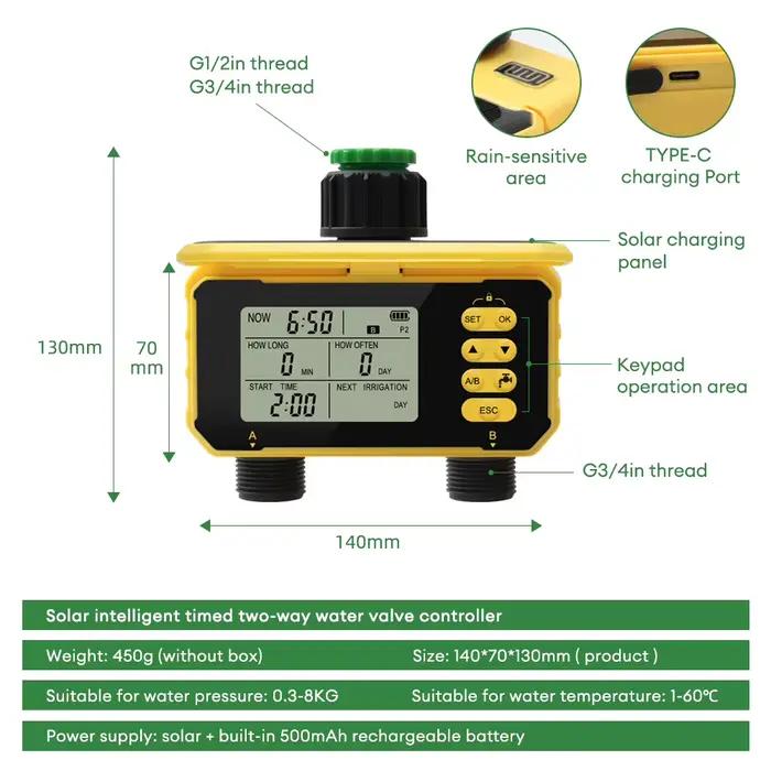 Yieryi minuterie d'arrosage de jardin programmateur d'irrigation automatique